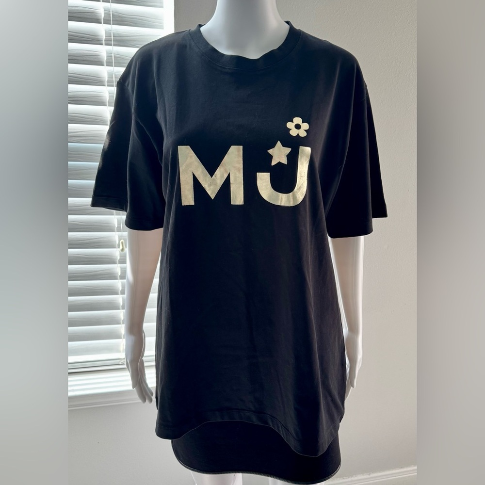 Marc Jacobs Fragrances Women's short-sleeve. T-shirt, size L, black, with gold